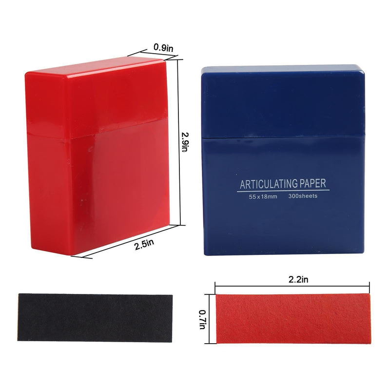 [Australia - AusPower] - Dental Articulating Paper Double Sided Bite Articulating Paper 100 Micron Film Doubled Side 55 x 18 x 0.1mm for Adults and Children (Red 300Pcs) Red 
