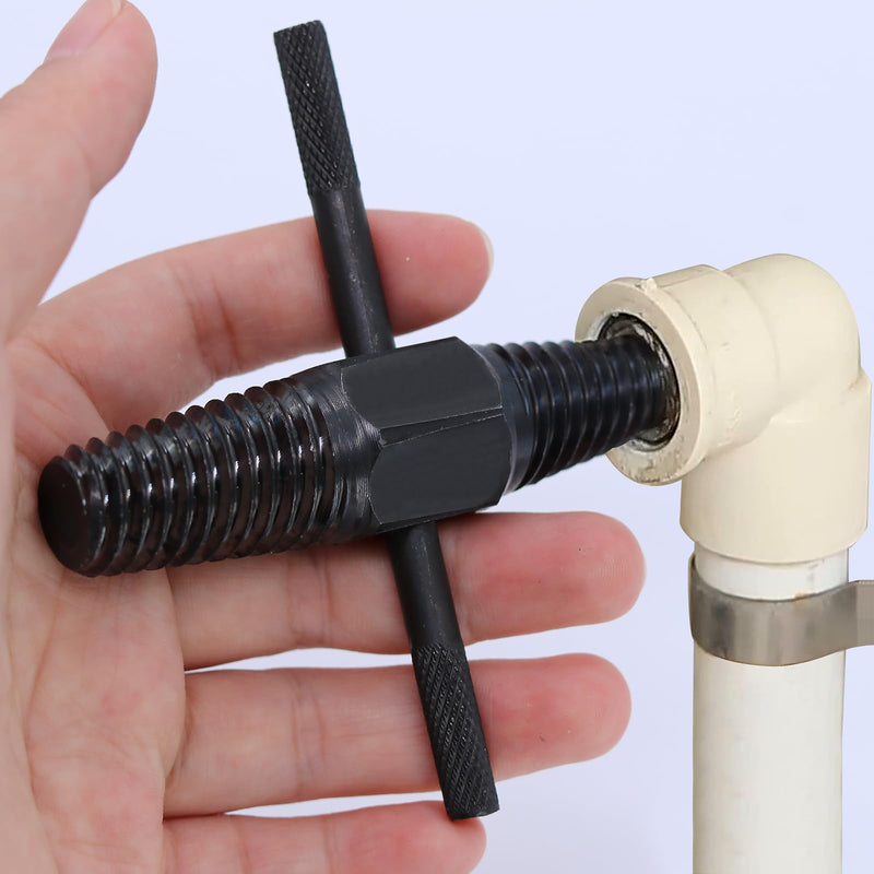4 Piece Pipe Tap Set, 1/2 and 3/4 Inch Tap, Double Head Screw Extractor with Metal Rod, Professional Tap for Repair Thread