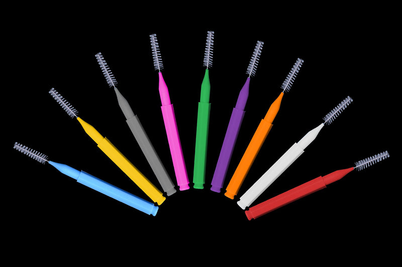 [Australia - AusPower] - 100pcs Braces Brush Disposable Interdental Brush Toothpick Dental Tooth Flossing Head Oral Dental Hygiene Flosser Dental Hygiene Flosser Tooth Cleaning Tools (Mixed Color) Mixed Color 