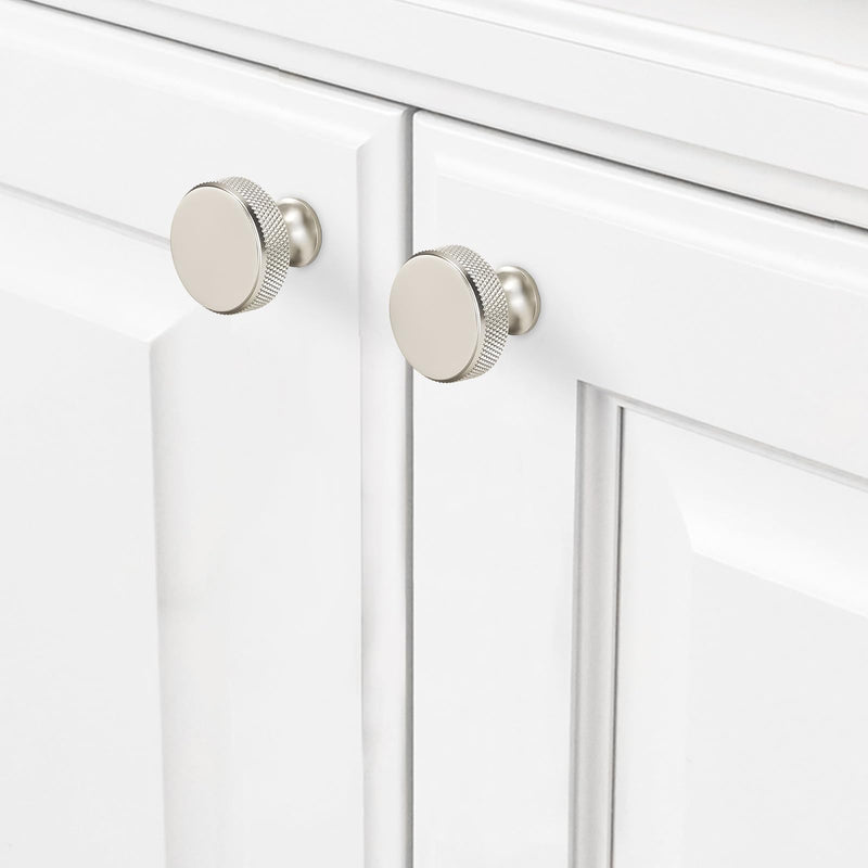 10 Pack Brushed Satin Nickel Kitchen Cabinet Knobs Knurled Cabinet Knobs Sliver Drawer Knobs Kitchen Cabinet Hardware Handles Drawer Knobs Dresser Handles Standard 10