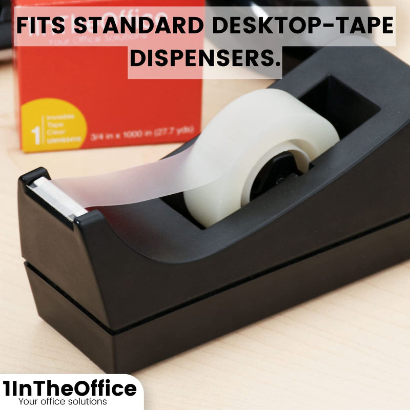 1InTheOffice Clear Tape, Invisible Tape Rolls, Packing, Wrapping Heavy Duty 3/4-Inch, 1-Inch Core, 12 Pack