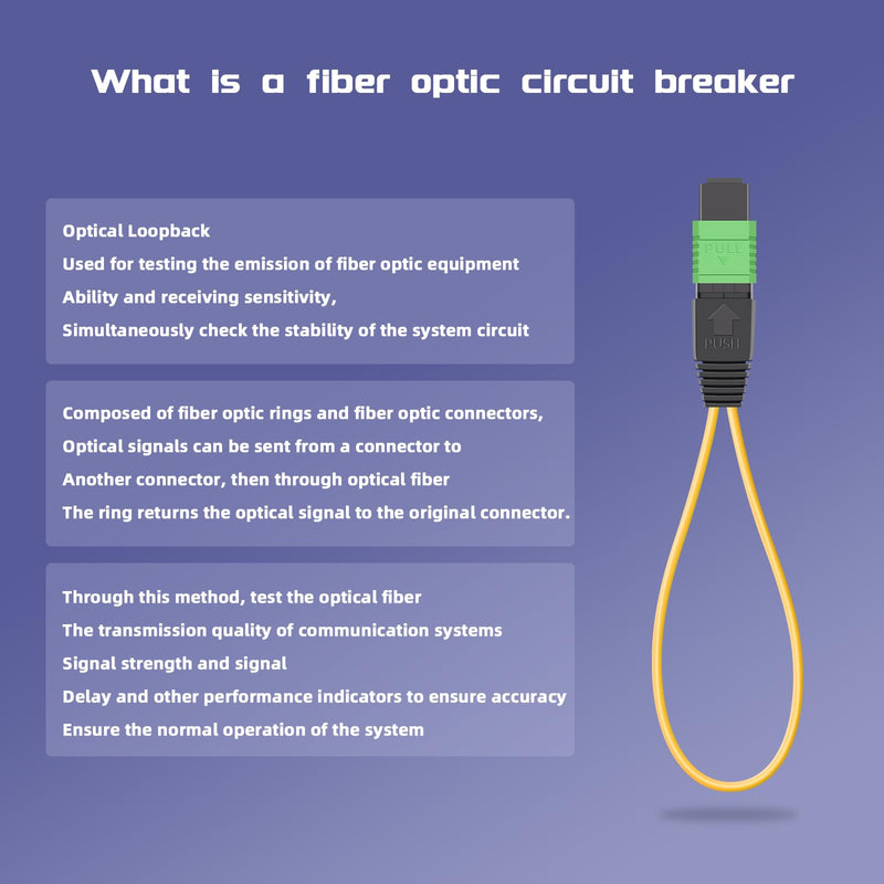 [Australia - AusPower] - 5-Pack MPO/APC Fiber Optic Loopback Tester Cable,Singlemode -G657A1 MPO/12 Core Female, Fiber Optic Loopback Plug Adapter, for Testing Applications 5-pack Singlemode MPO12 Core 