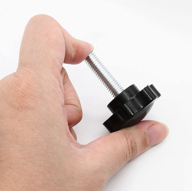 [Australia - AusPower] - 4 Pack M8 x 30mm Thread Replacement Star Hand Knob Tightening Screw, Black Hand Tightening Knob 