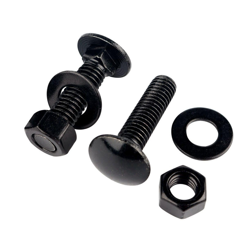 [Australia - AusPower] - 4 Sets 1/2-13 x 1-1/2" Carriage Bolts Screws Round Head Square Neck and Hex Nuts, Flat Washers 304 Stainless Steel 18-8 Full Thread, Black 1/2-13 x 1-1/2" (4 Sets) 