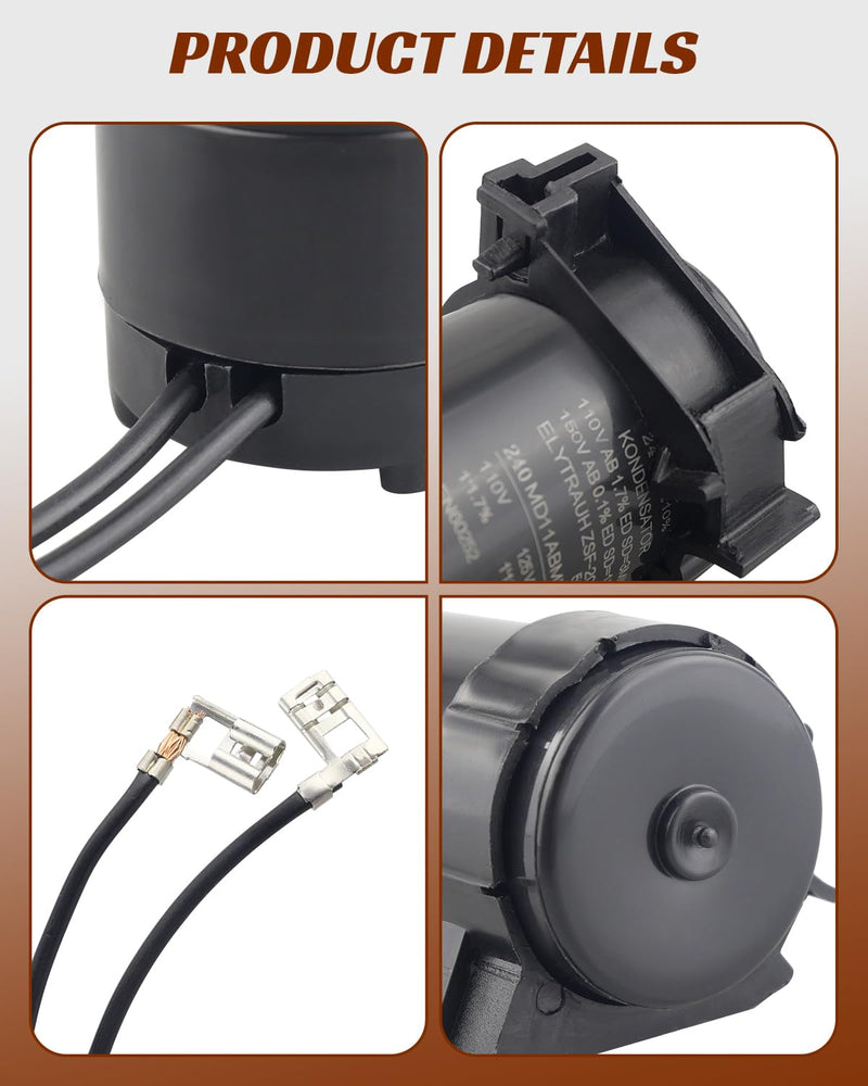 117U5023 Capacitor 240 MFD 125V Round with Bracket, Replacement Start/Run Capacitor for Cooling Systems, Compatible with 117U5023 / 4A2134-03/920133