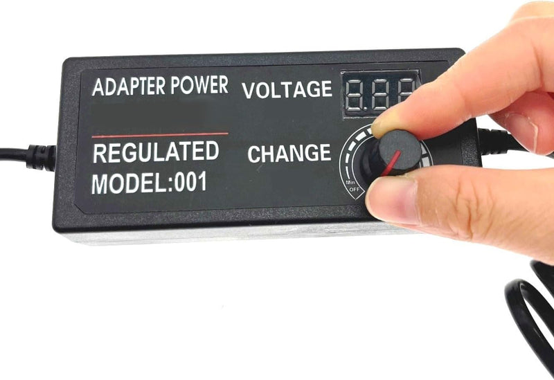 JZK Voltage Adjustable Power Supply DC 3-12V 5A with Digital Display, 60W Max 100-240V AC to DC 3V 4V 4.5V 5V 6V 7V 8V 9V 10V 12V Universal Power Supply Transformer Converter