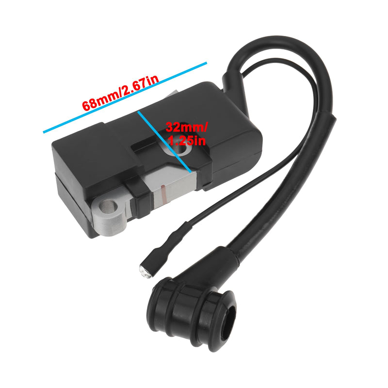 OTOTEC ignition coil for chainsaws with high-voltage cable. Compatible with Scheppach CSH46, CSH56, and CSH58 magneto modules.