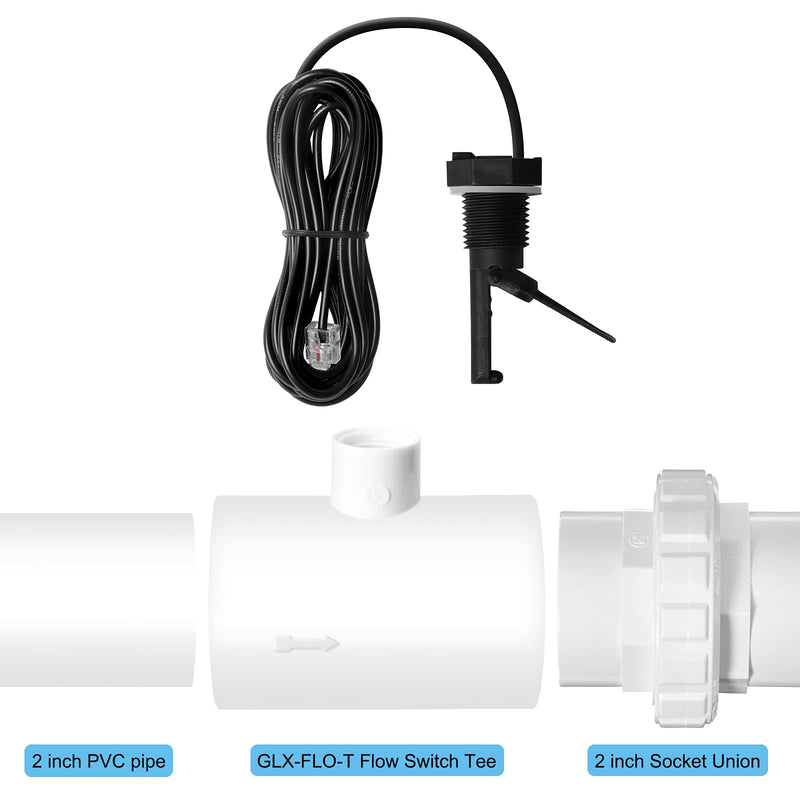 [Australia - AusPower] - Flow Switch for Hayward,Replacement for GLX-FLO-RP,Flow Switch for Hayward Goldline Aquarite Salt System,Pool Flows Sensor for Hayward Salt Cell and Chlorine Generators,Assembly Kit w/Tee &15ft Cable 