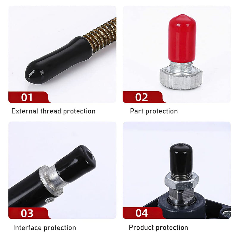 [Australia - AusPower] - 50 PCS Round Rubber End Cap, 0.43"(11mm) ID Vinyl Flexible Screw Thread Protectors(Length 20mm), Bolt End Caps for Metal Tubing Rod Bolt Tip, Black ?11*20mm 