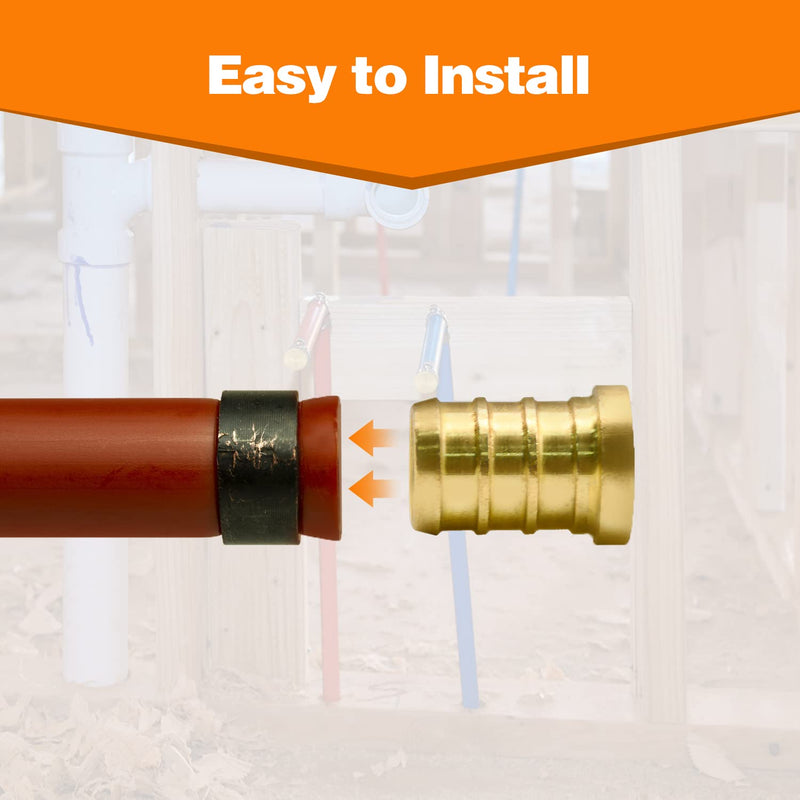 [Australia - AusPower] - 10pcs PEX Barb Plug End Cap, 1/2" PEX Caps, PEX Barb Plug End Cap, Brass PEX Barb Plug End Cap Pipe Fitting (1/2", 10pcs) 1/2"-10 Pack 