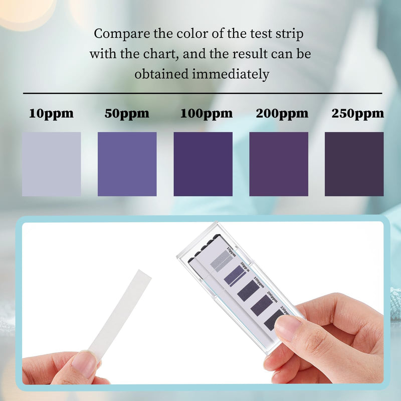 [Australia - AusPower] - 400 Pcs Chlorine Test Strips for Food Service and Restaurants 4 Vial of 100 Sanitizer Bleach Test Strips 0-250 ppm, Instant Result 