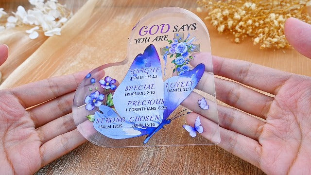 Spiritual Gift for Women Acrylic Butterfly Baptism Gift for Adults