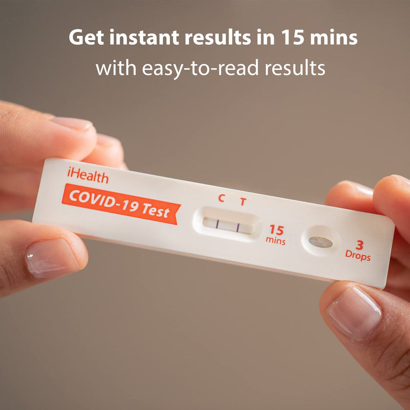 [Australia - AusPower] - iHealth COVID-19 Antigen Rapid Test, 1 Pack, 5 Tests Total, FDA EUA Authorized OTC at-Home Self Test, Results in 15 Minutes with Non-invasive Nasal Swab, Easy to Use & No Discomfort 