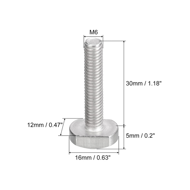 [Australia - AusPower] - uxcell T-Slot Bolts, 20pcs M6x30mm T Slot Drop-in Stud Sliding Bolts 304 Stainless Steel T Shape Screws for T Track 20 