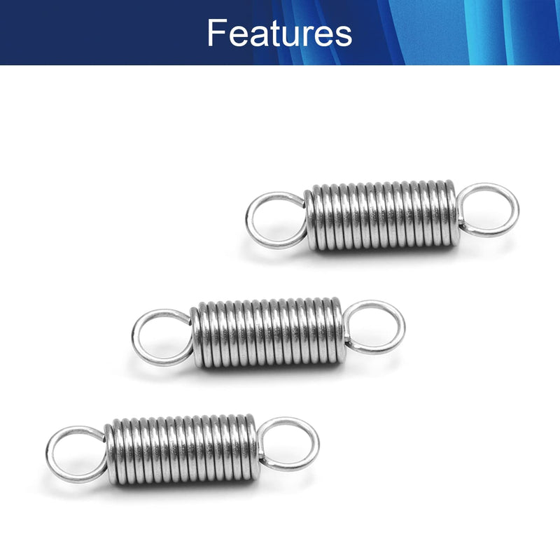 [Australia - AusPower] - Extended Tension Spring Wire Diameter 0.03", OD 0.24", Free Length 0.98",Stainless Steel Dual Hook 1" Tension Spring for Production Assembly Furniture Mechanism Maintenance 0.8x6x25mm 15PCS 