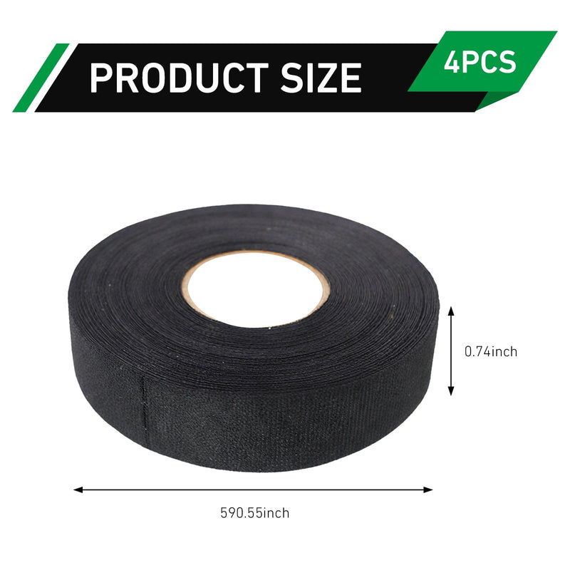 2 PCS 49ft Automotive Wire Harness Tape, No Residue Cloth Tape for Car Harness Wrapping, Waterproof Heavy Duty Electrical Insulation Tapes for Electricians, Motors, Trucks