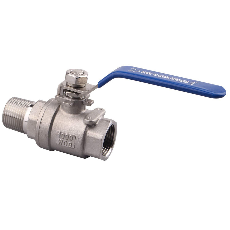 [Australia - AusPower] - DERNORD Full Port Ball Valve 3/4 Inch - Male x Female Stainless Steel 304 Heavy Duty for Water, Oil, and Gas,1000WOG (3/4 Inch NPT) 3/4 Inch NPT Pack of 1 