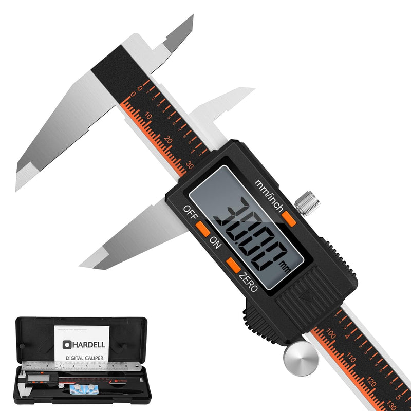 [Australia - AusPower] - HARDELL Digital Caliper 150 mm, Calliper Digital Stainless Steel with LCD Display, Digital Caliper with Inch and Millimetre Conversion, Household & Industrial Measuring Tool with 2 Replacement A-150MM 
