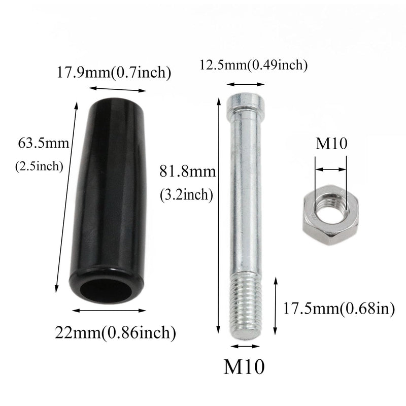 [Australia - AusPower] - Revolving Handle Lathe Hand Handle Trailer Jack Handle M10 Thread Handle Crank Hand Wheel with Nut 2pcs 