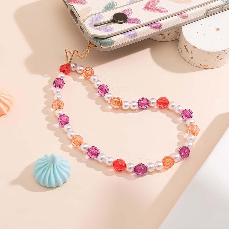 [Australia - AusPower] - Beaded Phone Charms Lanyard Strap Girly Style Fixed Beads Pearls Lanyards PH-fb-33 