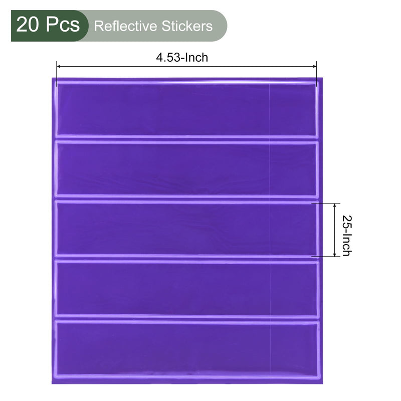 YOKIVE 4 Pcs Reflective Stickers, Waterproof Adhesive Caution Tape Strips, Great for Outdoor, Traffic, Daily Use (Purple, 4.5x1-Inch)
