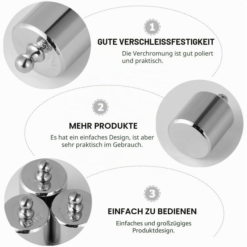 ULTECHNOVO Calibration Weights Set of 3 100 g Gram Scale Weights Made of Chrome-plated Steel for Electronic Scales Accessories for Scales Calibration and Testing in the Laboratory