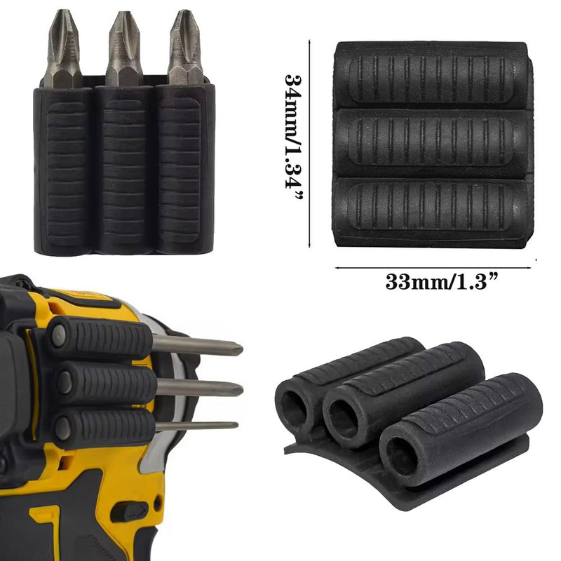 [Australia - AusPower] - Saipor 3-Piece Universal Bit Holder for Cordless Impact Wrench and Cordless Drill, Bit Holder 3M Adhesive for Attaching to Impact Wrench, Holds 6 Drills on the Side of Your Hammer Drill 
