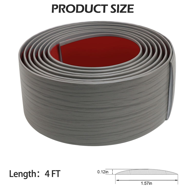 Floor Transition Strip - Self-Adhesive PVC Trim for Carpet to Flooring, Threshold Gap Cover (4ft x 1.57in, Grey Wood) 1.57 in x 4 ft