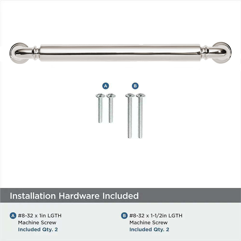 khtumeware 2-Pack Polished Nickel Heavy-Duty Solid Cabinet Pulls, 12 Inch(305mm) Hole Center, Drawer Pulls, Cabinet Hardware, Suitable for Kitchen Cabinets, Bathrooms and Dressers 12 Inch(305mm)Hole Center