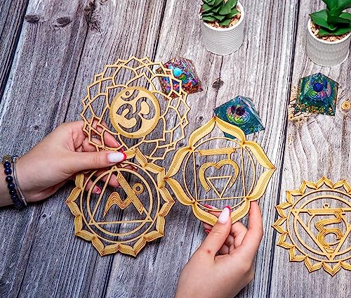 WICCSTAR Chakra Sign Wall Hanging Home Decor For Meditation. Yoga Wall Art Tapestry. Mandala Spiritual Ornaments For Bedroom, Living Room And Studio. 135mm Size.