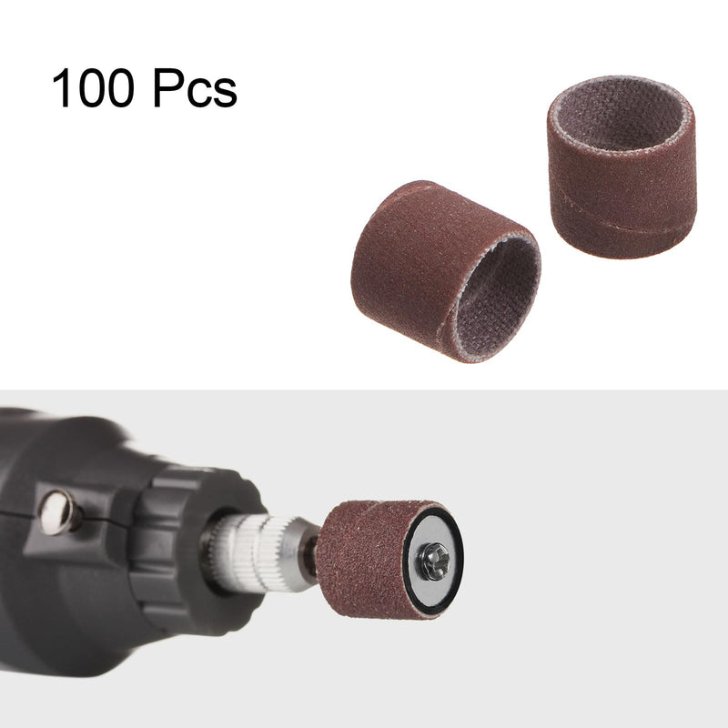 [Australia - AusPower] - 100pcs Sanding Drums 1/2 Inch Mini Sanding Sleeves 400 Grit Sanding Bands for Drum Sander Rotary Tools 