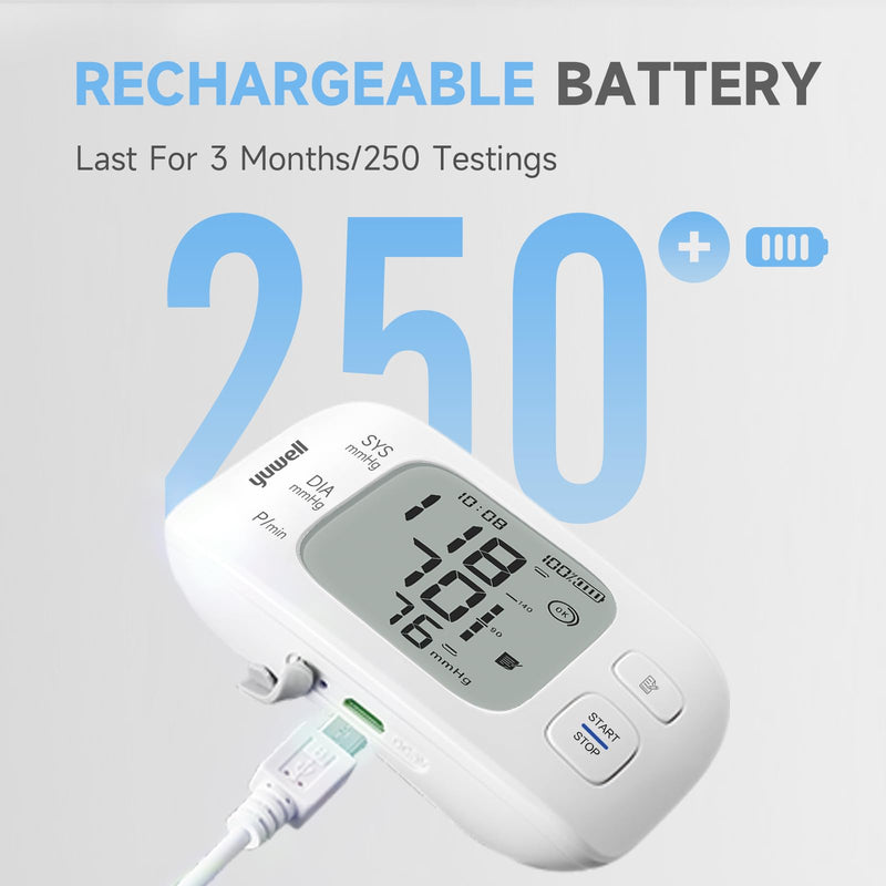 [Australia - AusPower] - yuwell Rechargeable Wrist Blood Pressure Monitors for Home Use, Large Blood Pressure Cuff Wrist with Voice Broadcast, Blood Pressure Machine with Irregular Heartbeat, Including Travel Case & USB Cable 
