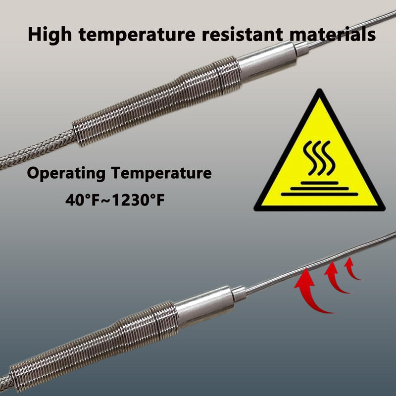 [Australia - AusPower] - TL1915SL k Type thermocouple Probe Length 6in / 0.06in /40 in Flexible Thermocouple -40℉~1230℉（2pcs） 