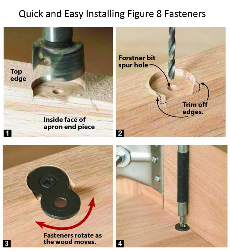 WORGEOUS 50pcs 8 Figure Fastener Stainless Steel Tabletop Fasteners Heavy Duty Hardware Fastener Flat Table Connector Brackets Home Cabinet Hardware