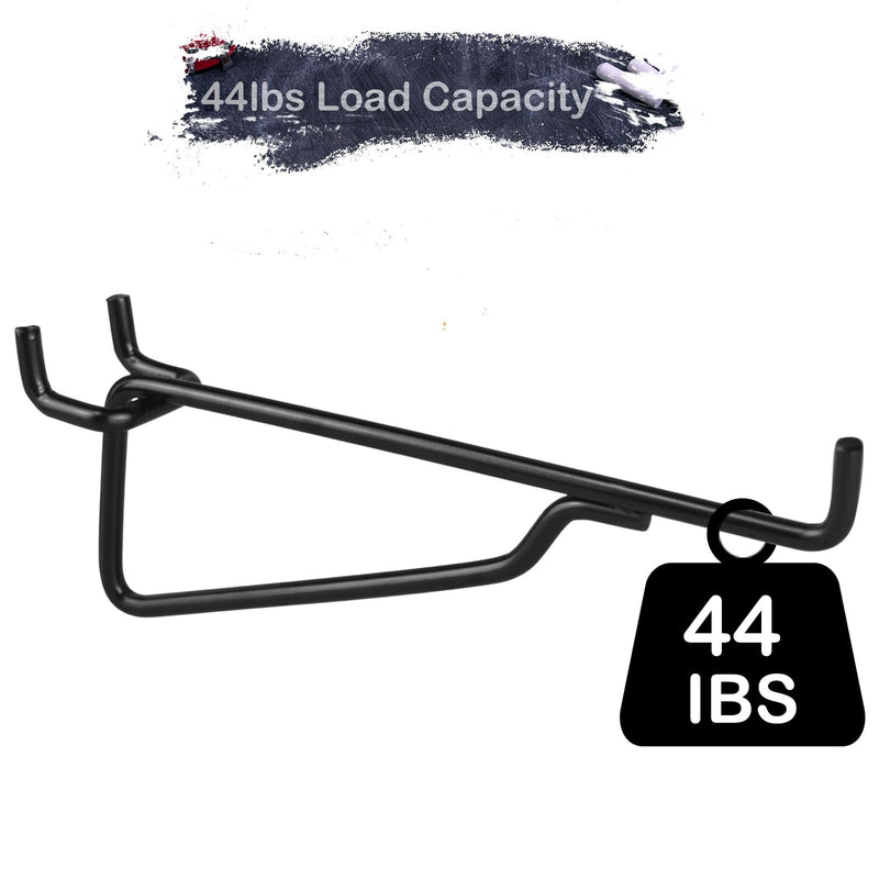 [Australia - AusPower] - Pegboard Shelf Hooks, 8PACK 6" Metal Utility Hook Set, 1/4 inch Peg Board Organizer Accessories, Shelves and Baskets Brackets, Display and Storage Rack for Garage Workbench Art Craft Room Office 6 Inch Black 