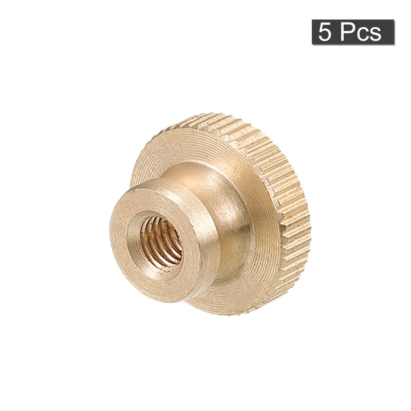 [Australia - AusPower] - uxcell Knurled Thumb Nuts, 5pcs M5 x D16mm x H10mm Brass Knurled Nut with Collar High Head Through Hole Adjusting Nuts for 3D Printer Parts M5 x 16mm x 10mm 5 