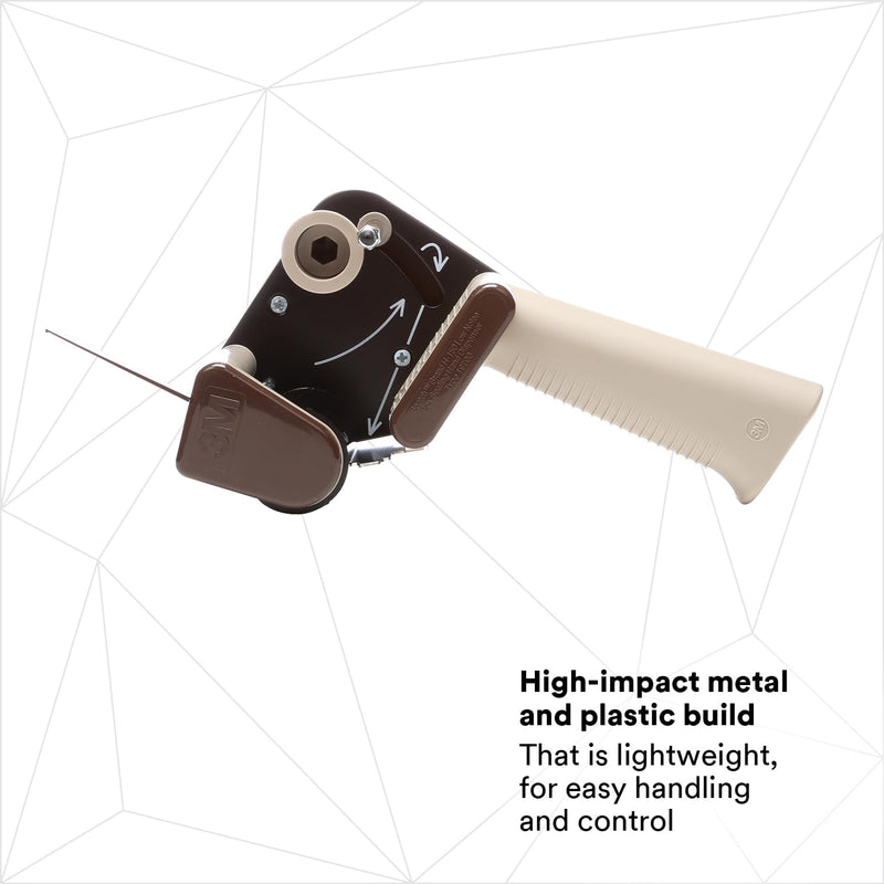 3M Scotch Low Noise Tape Dispenser H150 for Quiet or Recurrent Use, Pistol Grip Design, High-Impact Resistant, 2 in,Gray 2 inches