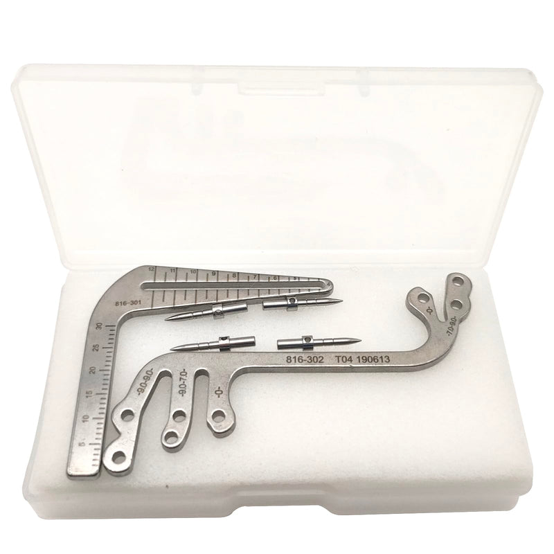 [Australia - AusPower] - Dental Implant Locating Guide Plate 6pcs/set Stainless Steel Implant Teeth Measuring Ruler Positioning Angle Ruler Dentist Implant Tool 