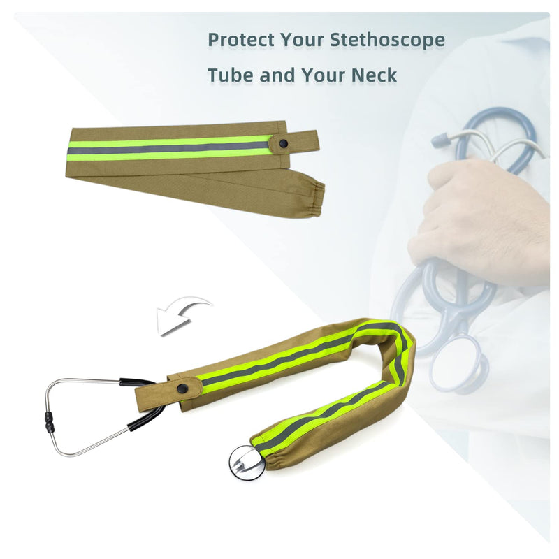 [Australia - AusPower] - 2 Pack Stethoscope Cover Protect Bare Neck & Tubing for Firefighter First Responders Nurse Doctor 