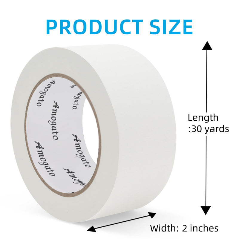 White Gaffer Tape 2 Inch x 27 Yard,Gaffers Tape White,Adhesive Tape,No Residue Waterproof,Multipurpose,Easy to Tear,Great for Concerts, Weddings or More