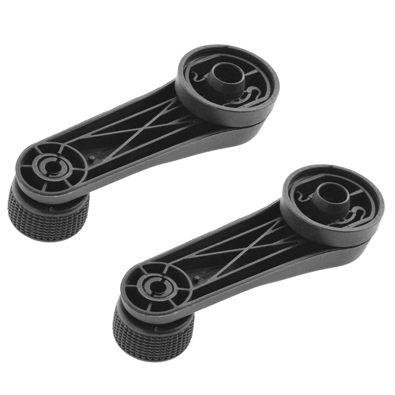 [Australia - AusPower] - TRQ Manual Window Crank Handle Black Pair Set Compatible with 1998-2010 VW Beetle / 1995-1999 Cabrio / 1993 Cabriolet / 1999-2003 Eurovan / 1993-2005 Golf / 1993-2004 Jetta 
