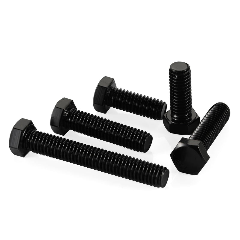 [Australia - AusPower] - 3/8-16 x 2" Hex Head Cap Screws Hexagon Bolts, Stainless Steel 18-8 Black Finish, UNC Coarse Thread Fully Threaded, 10 PCS 3/8-16 x 2" 