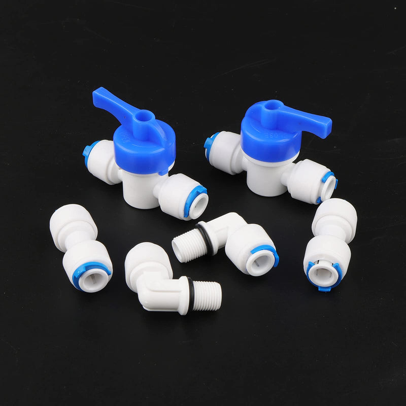 [Australia - AusPower] - 20 Pack Adjustable 1/4" Float Ball Valve Kit with Push-In Quick Connect Fittings for Water Filter/Purification Tanks 