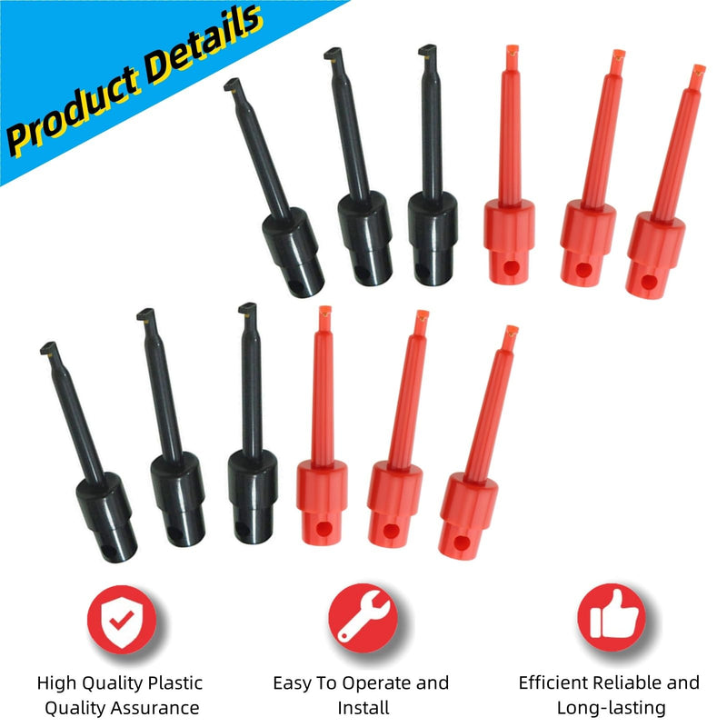 [Australia - AusPower] - 12 Pcs Test Hook Clips Multimeter Test Kit Grabber Test Probe for Wire Electronic Components Testing 