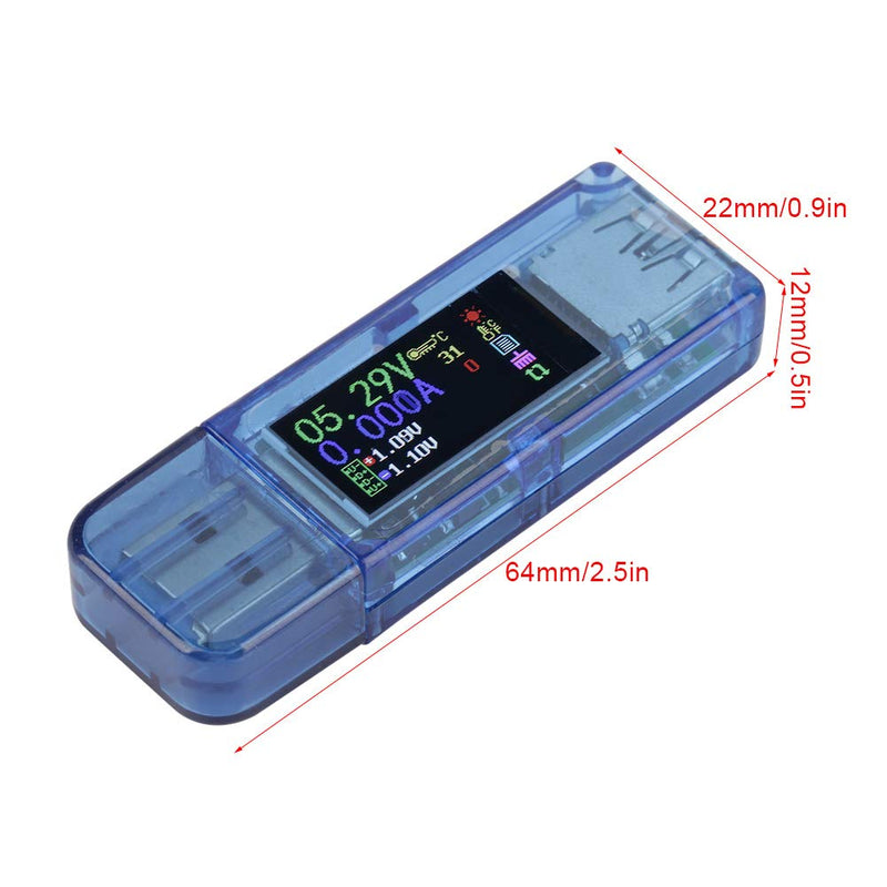 [Australia - AusPower] - AT34 USB 3.0 Tester Meter with LCD Display, Voltmeter Ammeter Multimeter Charger - Compact Digital USB Monitor Tool for Measuring Voltage Current Power 