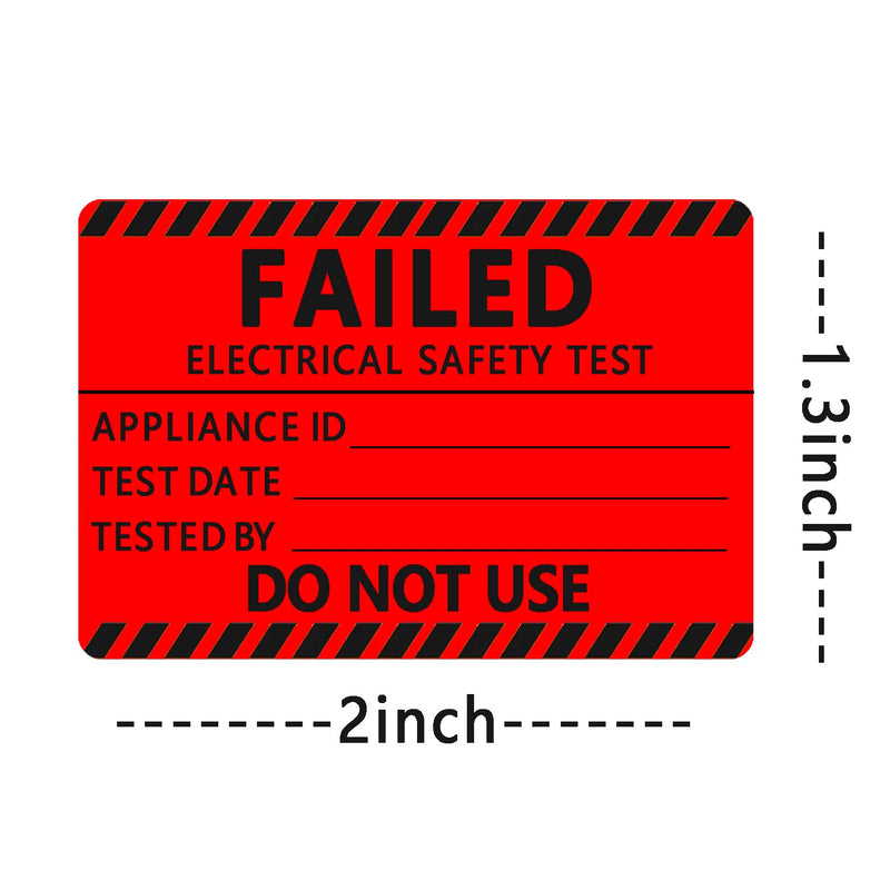 250 Pcs Pass PAT Testing Labels with 50 PCS Fail Appliance Testing Labels Portable Appliance Safety Test Stickers (2x1.3 Inch)