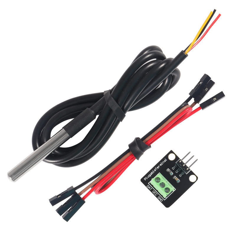[Australia - AusPower] - AITRIP 5Pack DS18B20 Temperature Sensor Module Kit with Waterproof Stainless Steel Probe for Raspberry Pi 