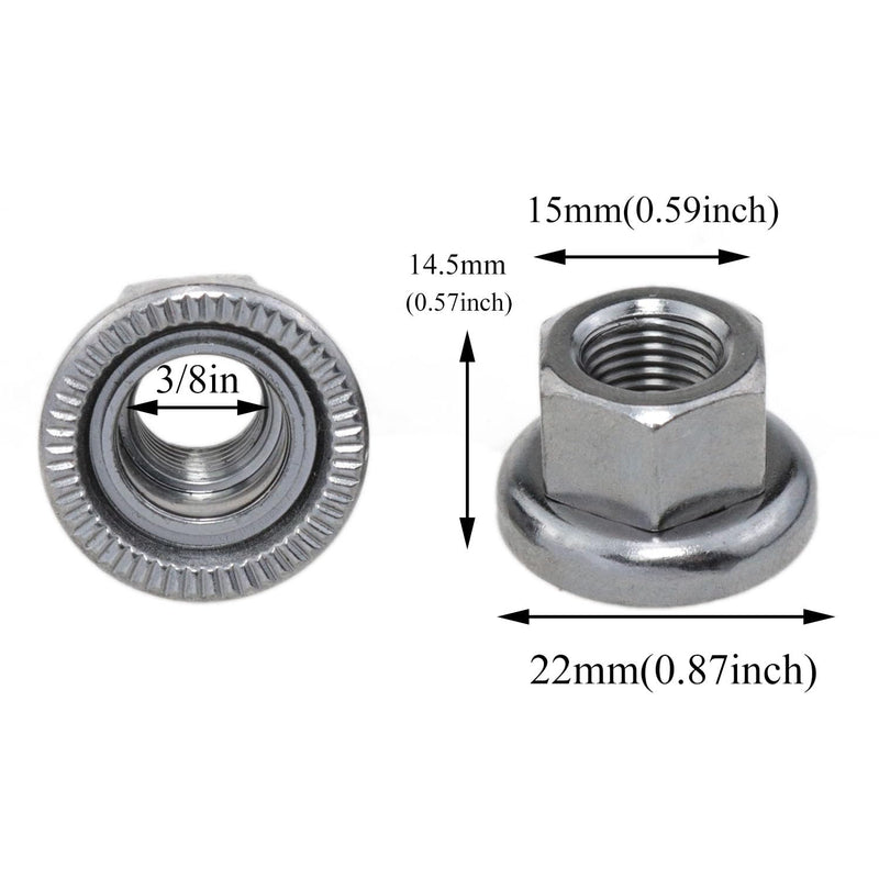 [Australia - AusPower] - 3/8" Bike Wheel Axle Nut - 4PCS 
