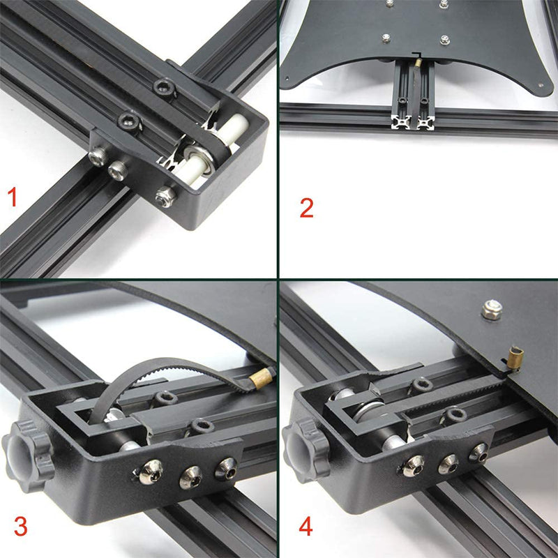 Zeberoxyz Upgrade 2020 Profile X-axis+2040 Profile Y-axis Synchronous Belt Stretch Straighten Tensioner for CR-10/CR10S/CR-10 V2/ CR-10 V3 3D Printer Parts (X2020+Y2040)