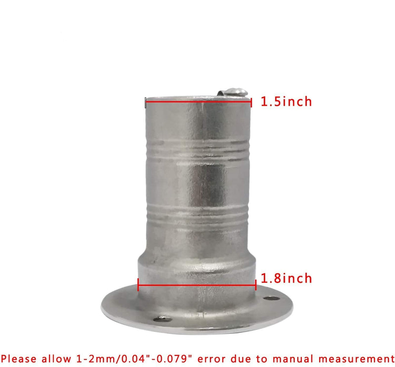 ISURE MARINE 1-1/2"(38mm) Boat Gas/Fuel/Diesel/Water/Waste Deck Fill/Filler with Keyless Cap 1-1/2" Marine Mirror- Polished 316 Stainless Steel Hardware for Boat Yacht Caravan WASTE 1-1/2"